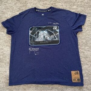 Disney STAR WARS Blue T Shirt Adult L Holographic Chewbacca Han Solo Graphic